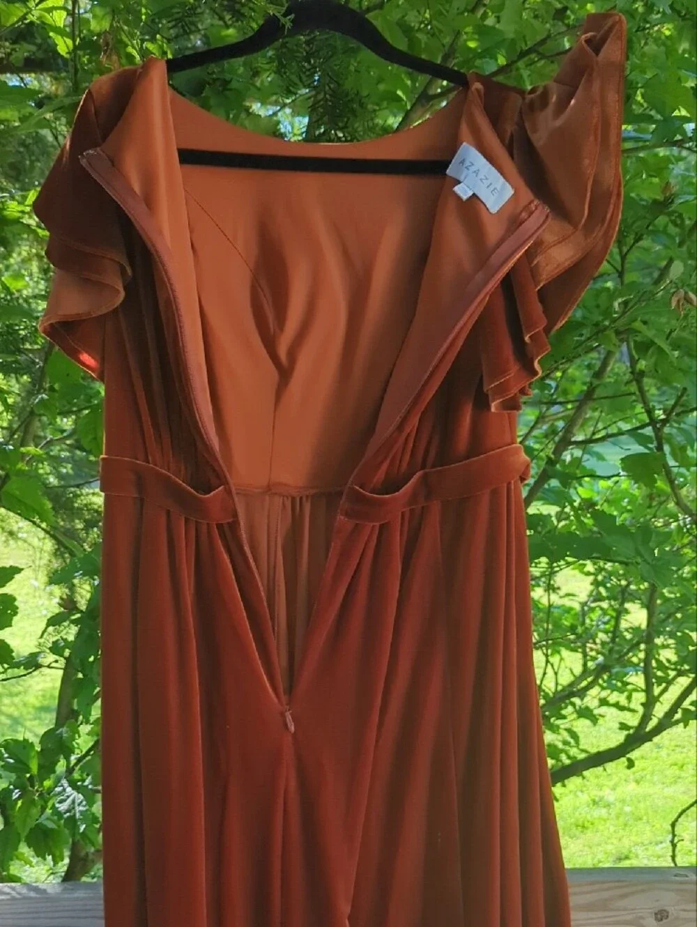 AZAZIE DAPHNE BURNT ORANGE BRIDESMAID DRESS - Picture 4 of 6